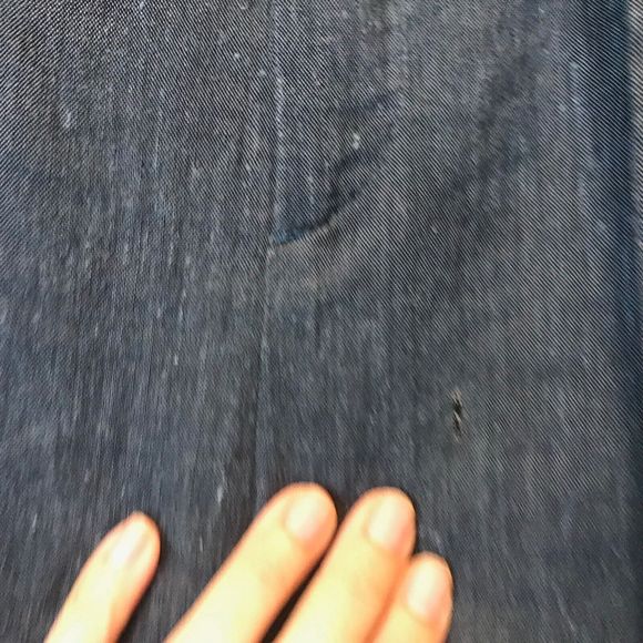 United Arrows Wide Leg Pants Women Blue Linen Elegant High Rise Size 36 xs - Picture 4 of 11